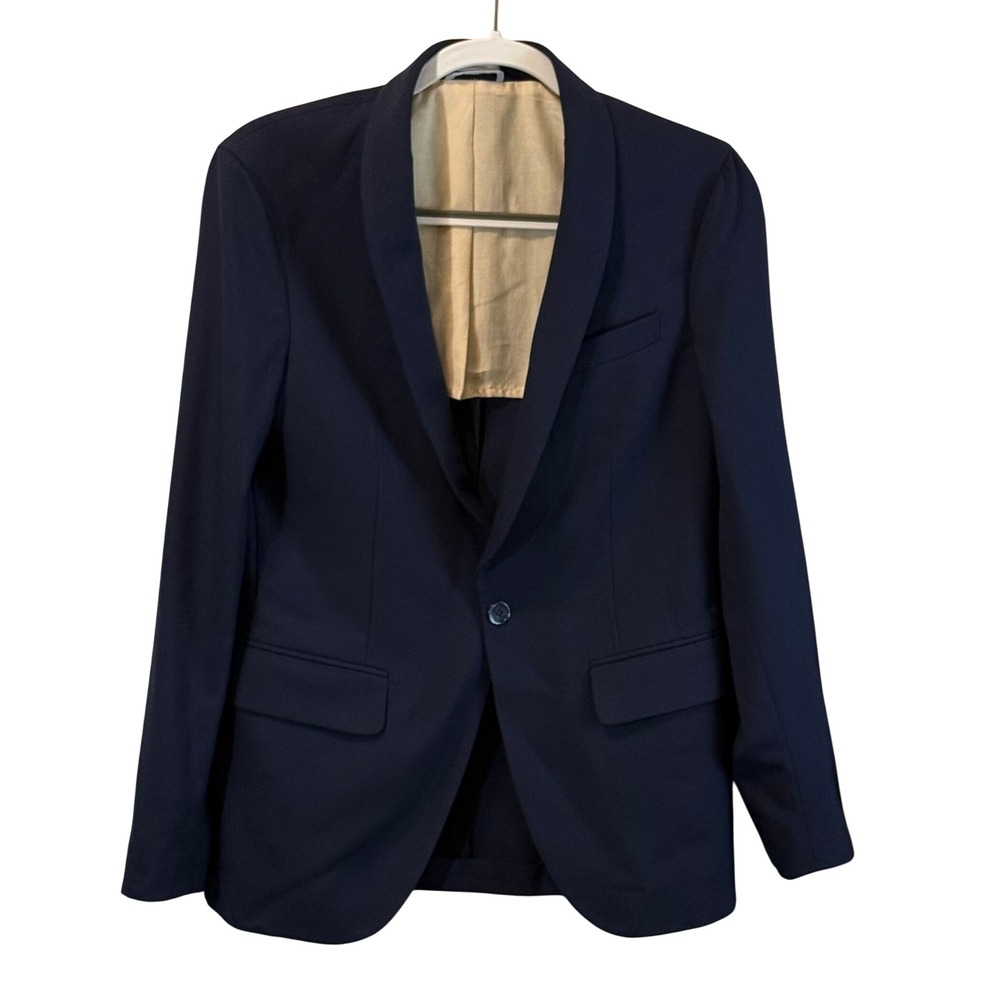 Gant Rugger The Shawler Mens Navy Blue Single Button Blazer Size 44